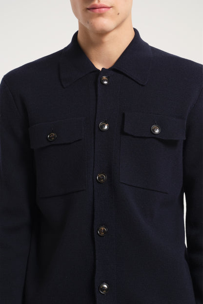 BLUE WOOL SHIRT