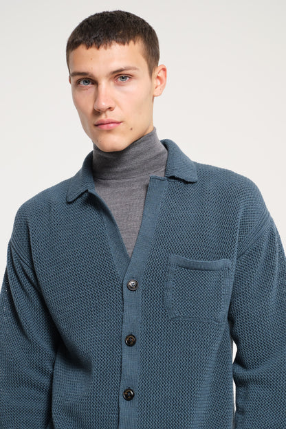 PETROL GREEN SHIRT IN VIRGIN WOOL