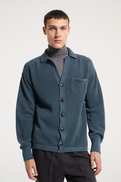 PETROL GREEN SHIRT IN VIRGIN WOOL