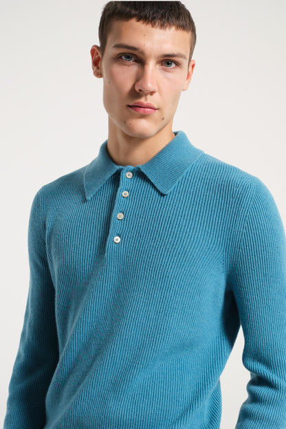 POLO AZZURRA IN CASHMERE