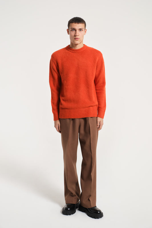ORANGE WOOL CREW NECK