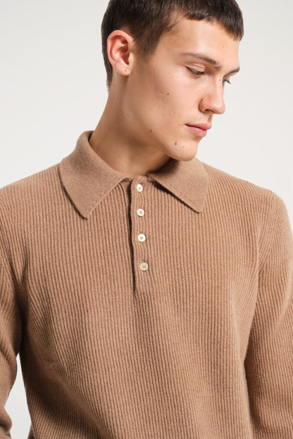 POLO CAMMELLO IN CASHMERE