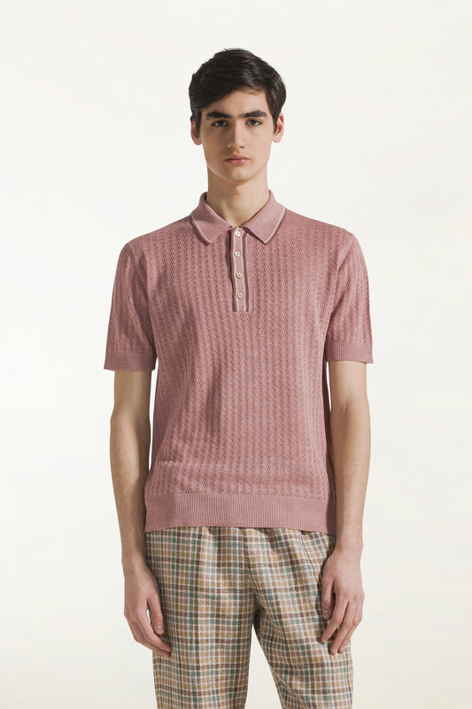 Polo maniche corte rosa antico