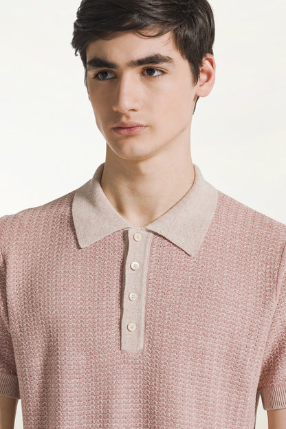Polo maniche corte rosa antico