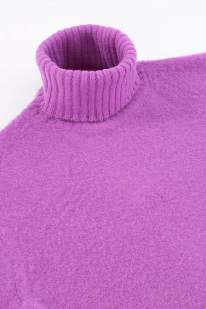 Turtleneck in pure lilac virgin wool