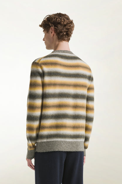 Maglione in lana degradè verde