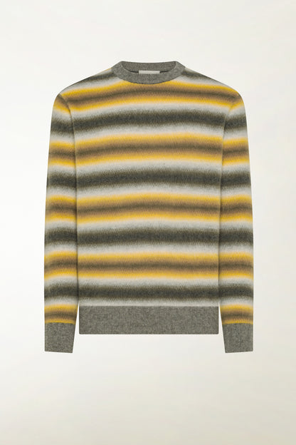 Maglione in lana degradè verde