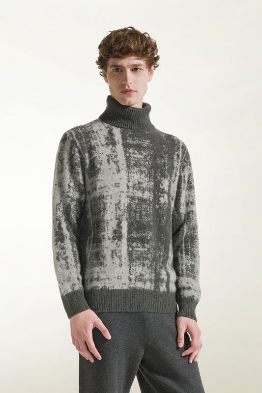 Grey wool turtleneck