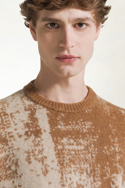 Girocollo in lana beige