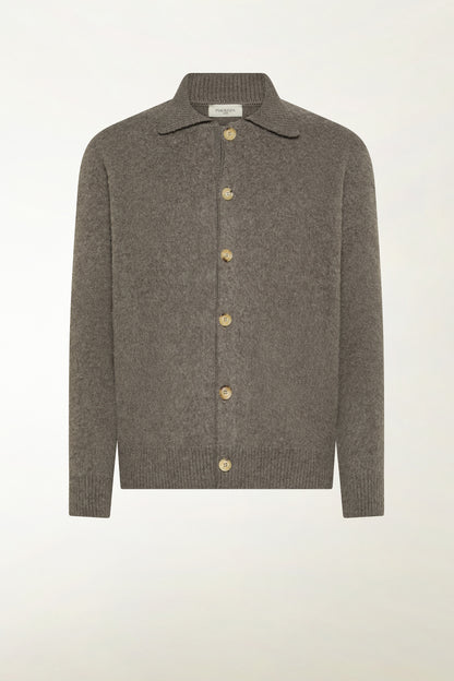 Cardigan in lana nocciola