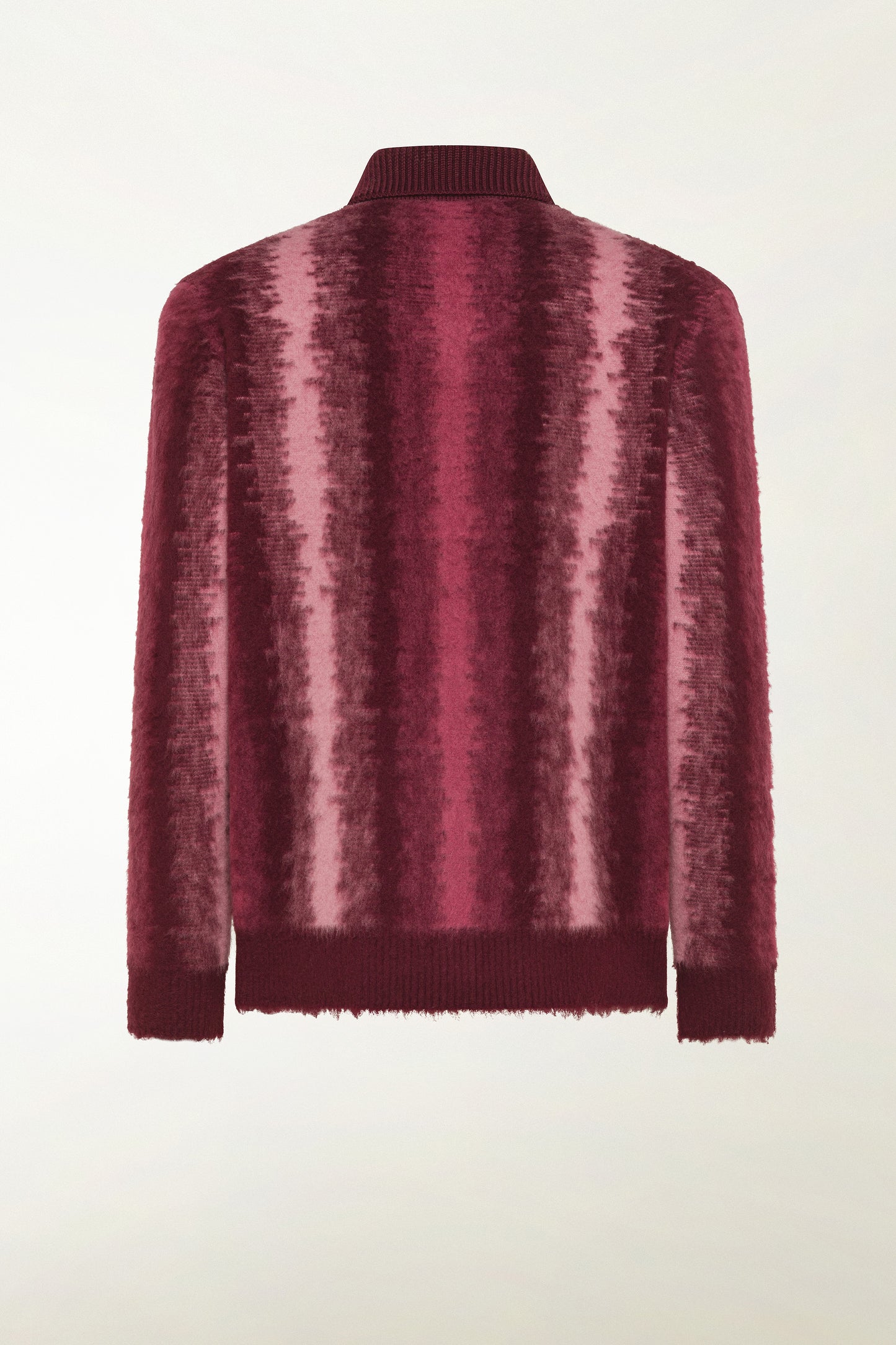 Cardigan in lana sui toni del bordeaux