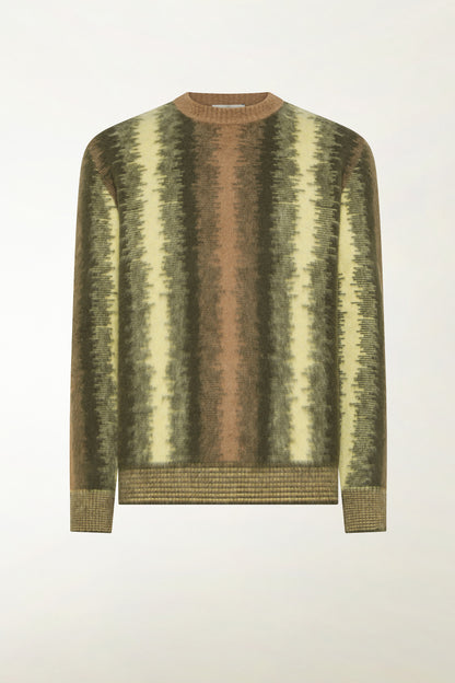 Girocollo in lana sui toni del verde