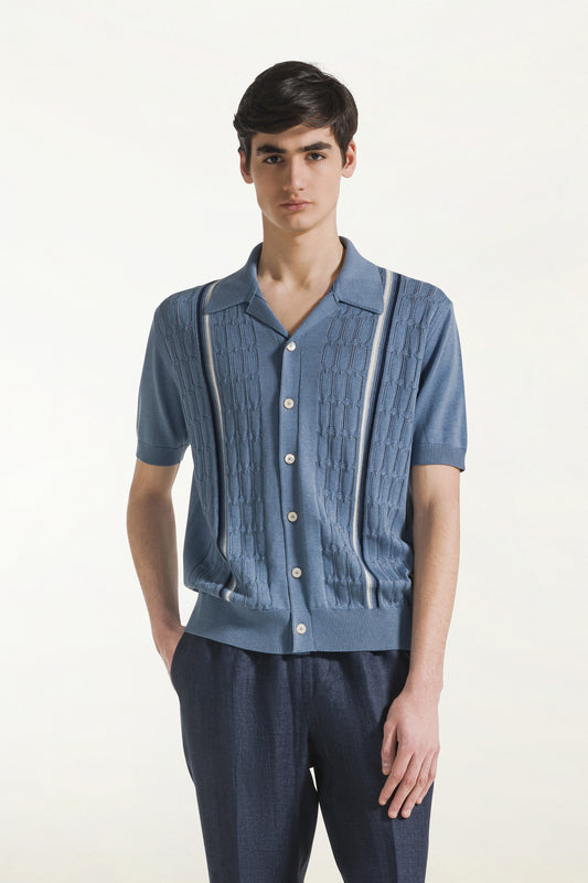 Camicia maniche corte azzurra