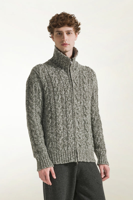 Grey zip cardigan