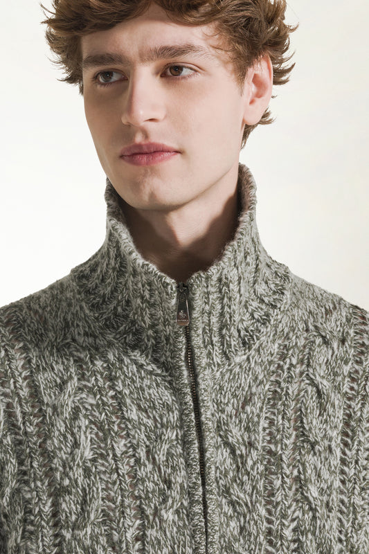 Cardigan zip grigio - Maglieria Uomo | PIACENZA 1733