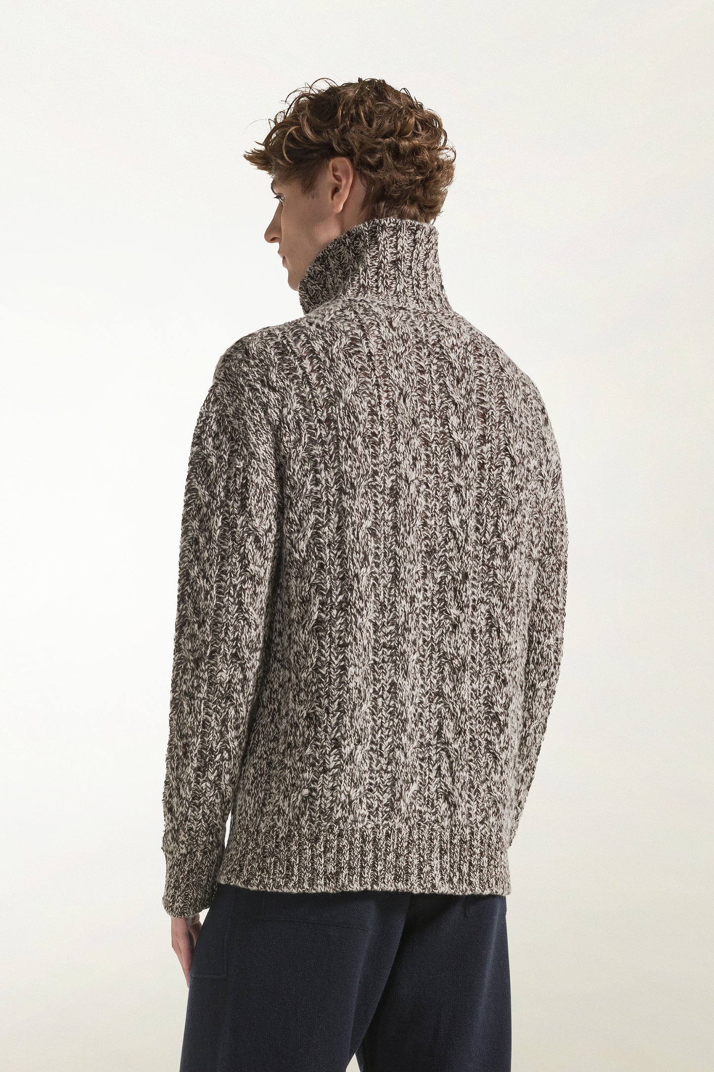 Cardigan zip marrone
