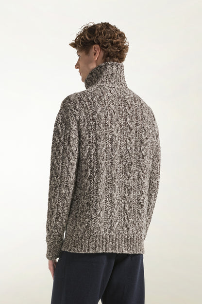 Cardigan zip marrone