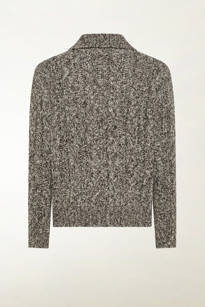 Cardigan zip marrone