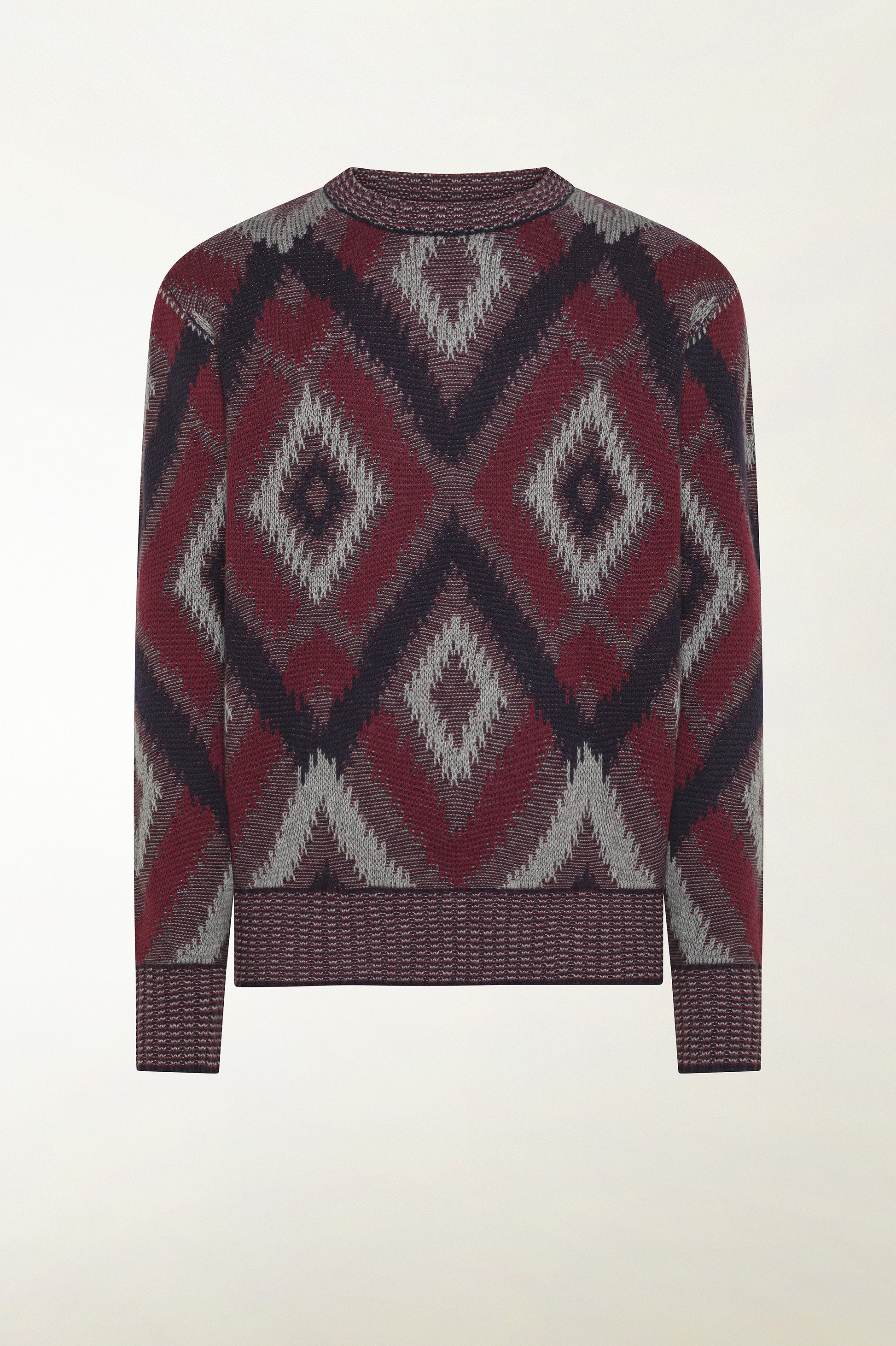 Burgundy and blue diamond sweater | PIACENZA 1733
