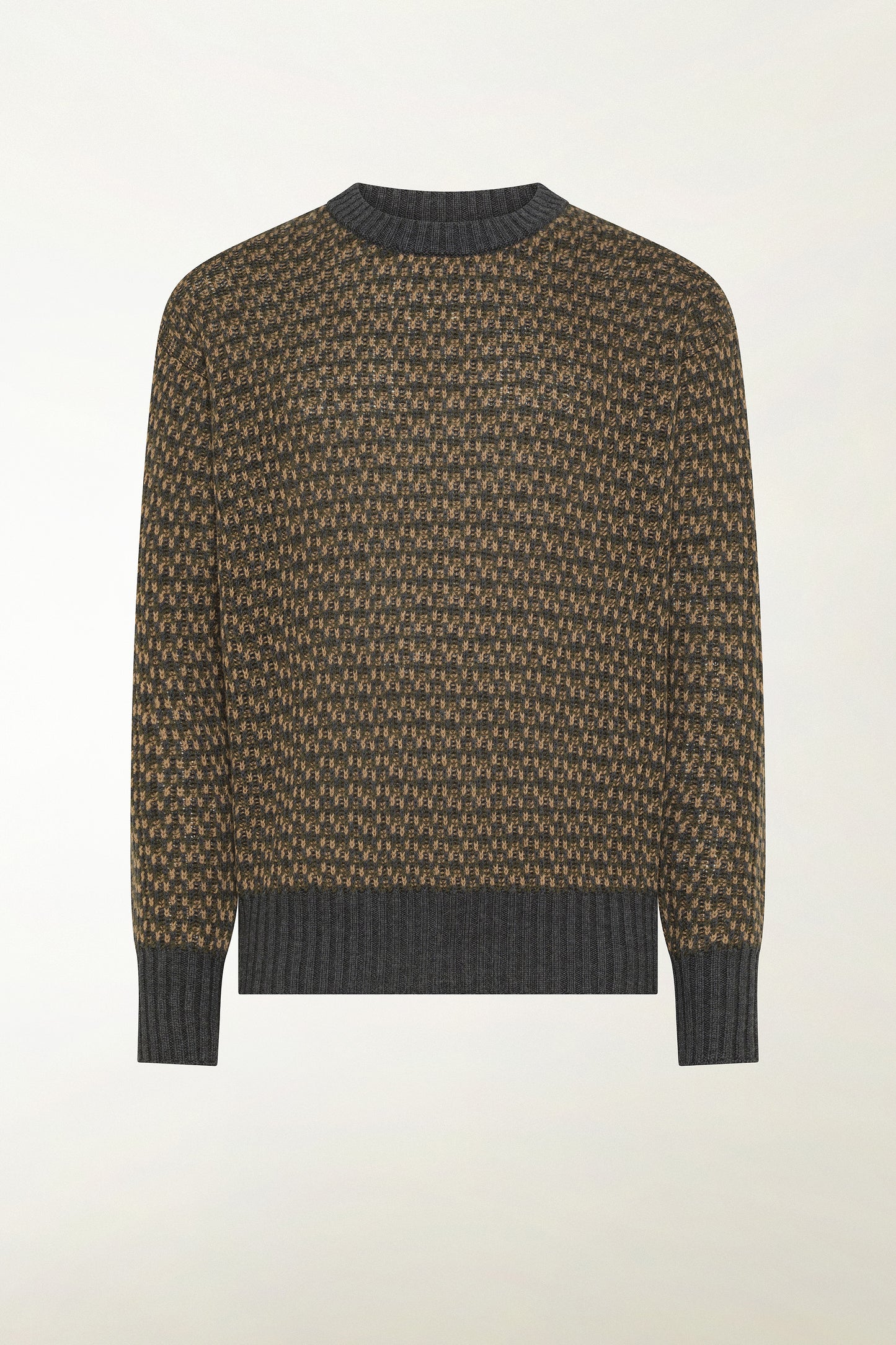 Wool crewneck in shades of green