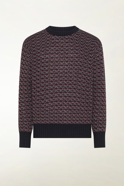 Girocollo in lana sui toni del bordeaux