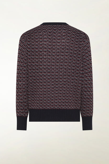 Girocollo in lana sui toni del bordeaux