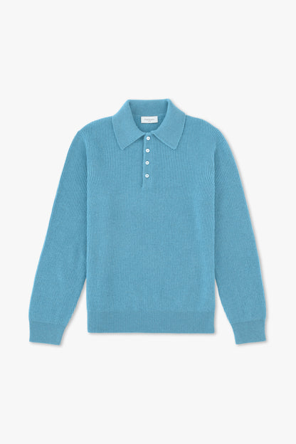 POLO AZZURRA IN CASHMERE
