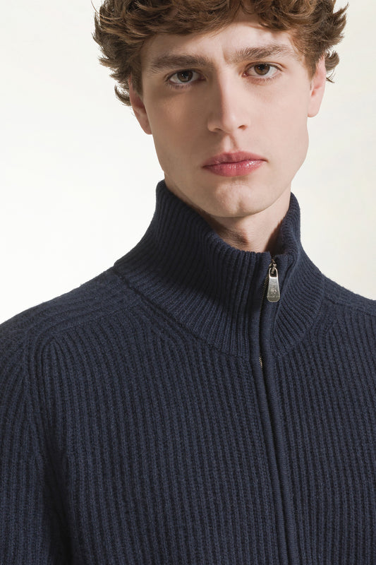 Maglione in cashmere blu - Maglieria Uomo | PIACENZA 1733