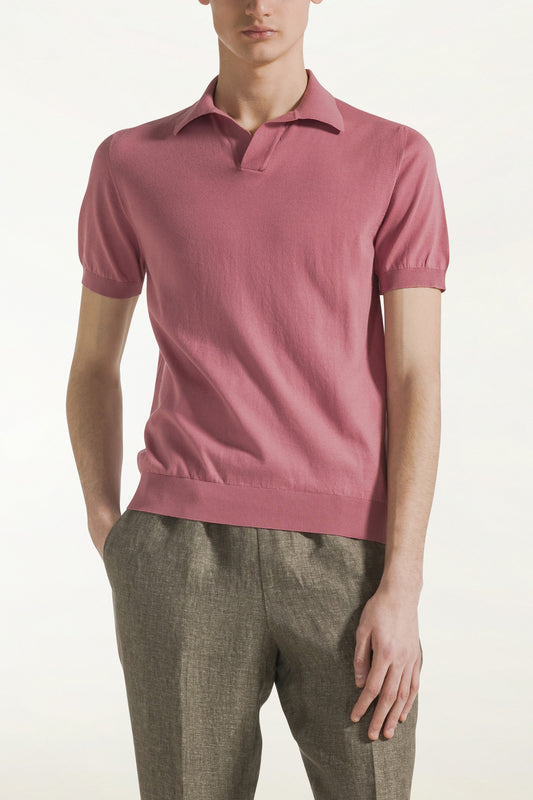 Antique pink sailor polo shirt - Men's Cotton Knitwear | PIACENZA 1733