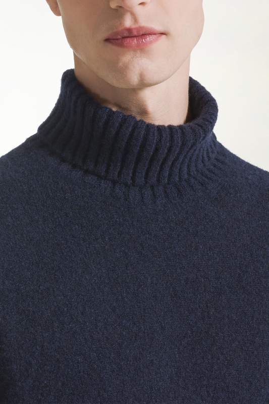 Dolcevita in cashmere e seta blu - Dolcevita Uomo | PIACENZA 1733