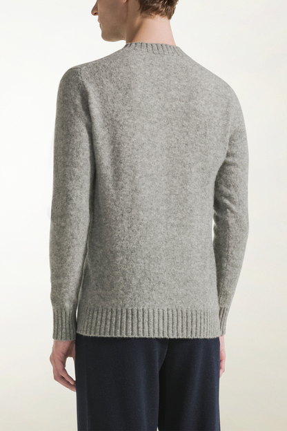 Light grey cashmere and silk crewneck | PIACENZA 1733