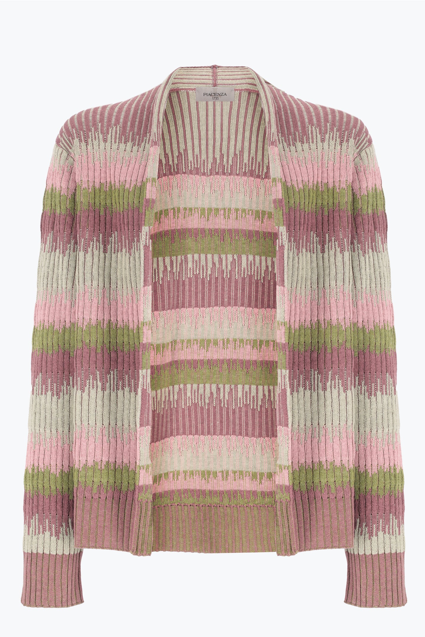 Cardigan multicolor in seta e lino