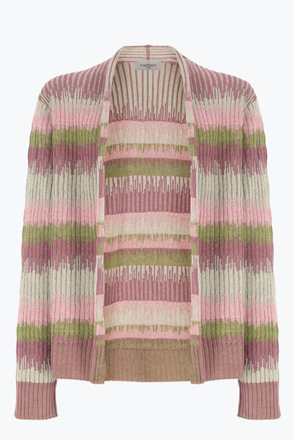 Cardigan multicolor in seta e lino