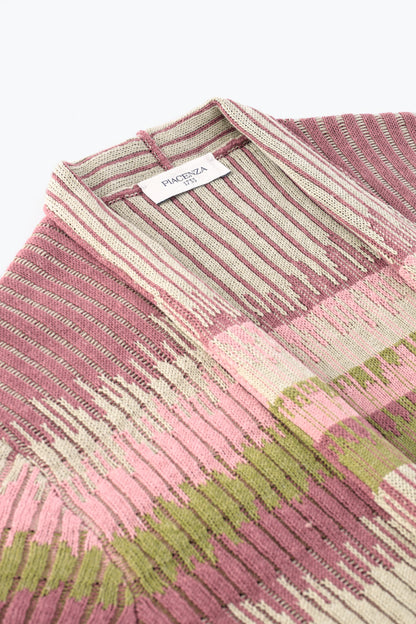 Cardigan multicolor in seta e lino