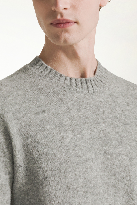 Girocollo in cashmere e seta grigio chiaro - Maglieria in Fibre Pregiate Miste Uomo | PIACENZA 1733