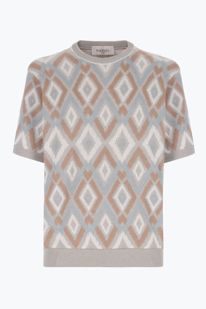 Multicolor short sleeve crew neck