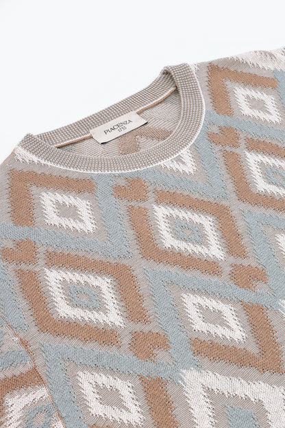 Multicolor short sleeve crew neck
