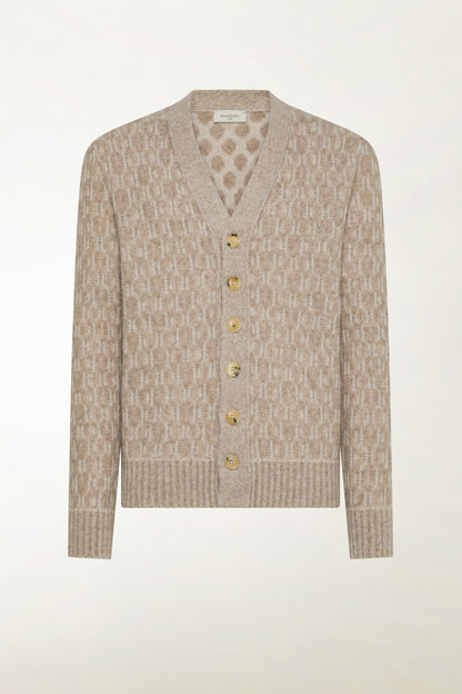 Cardigan con bottoni sui toni naturali