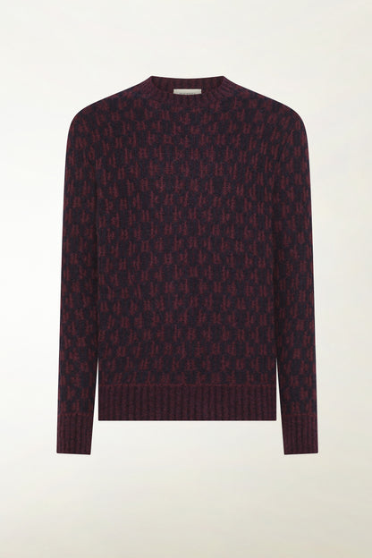 Girocollo ikat blu e bordeaux