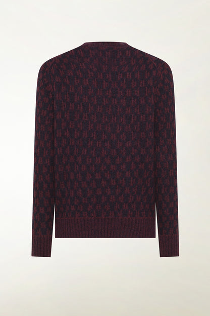 Girocollo ikat blu e bordeaux