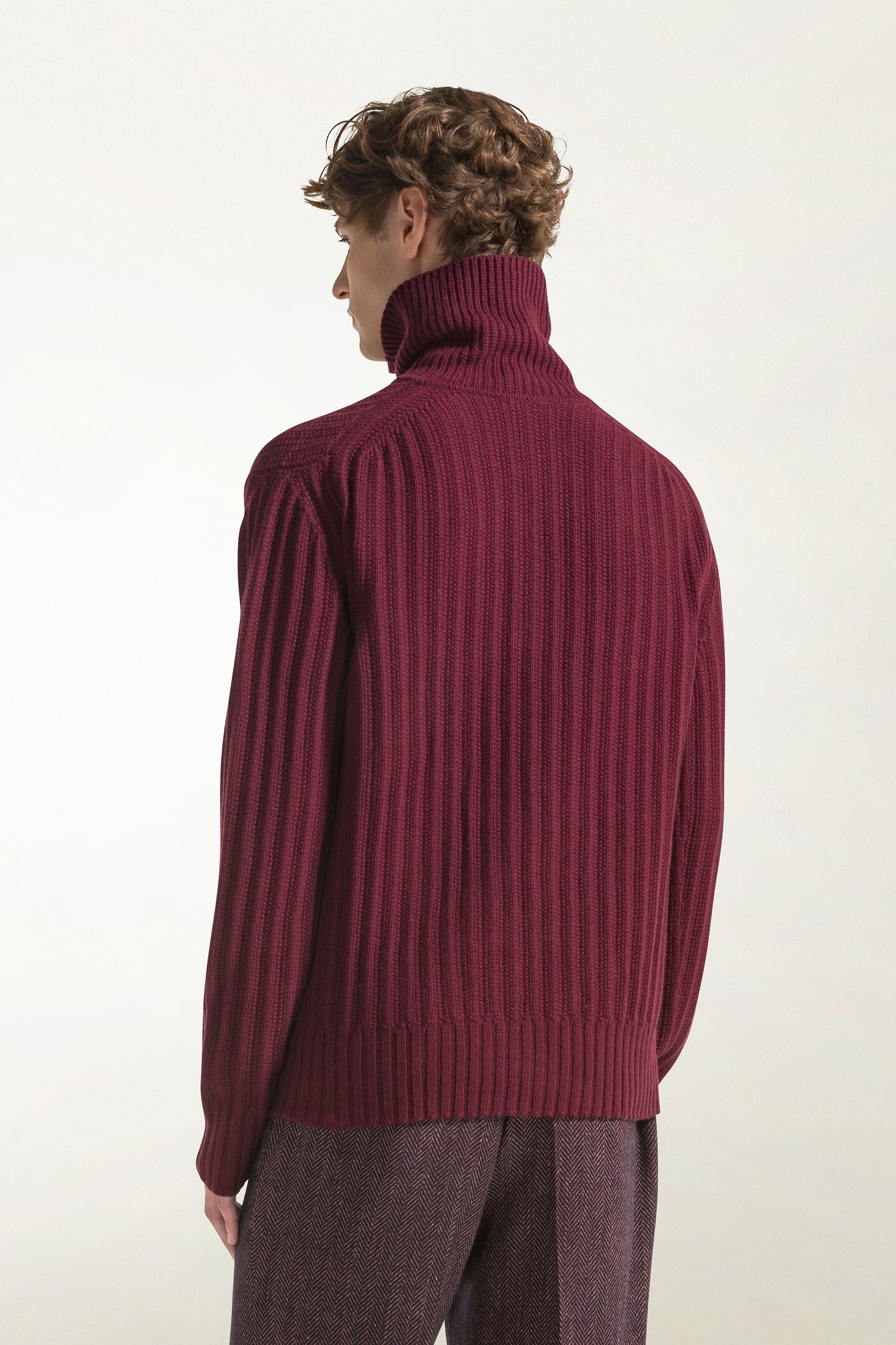 Burgundy turtleneck with buttons