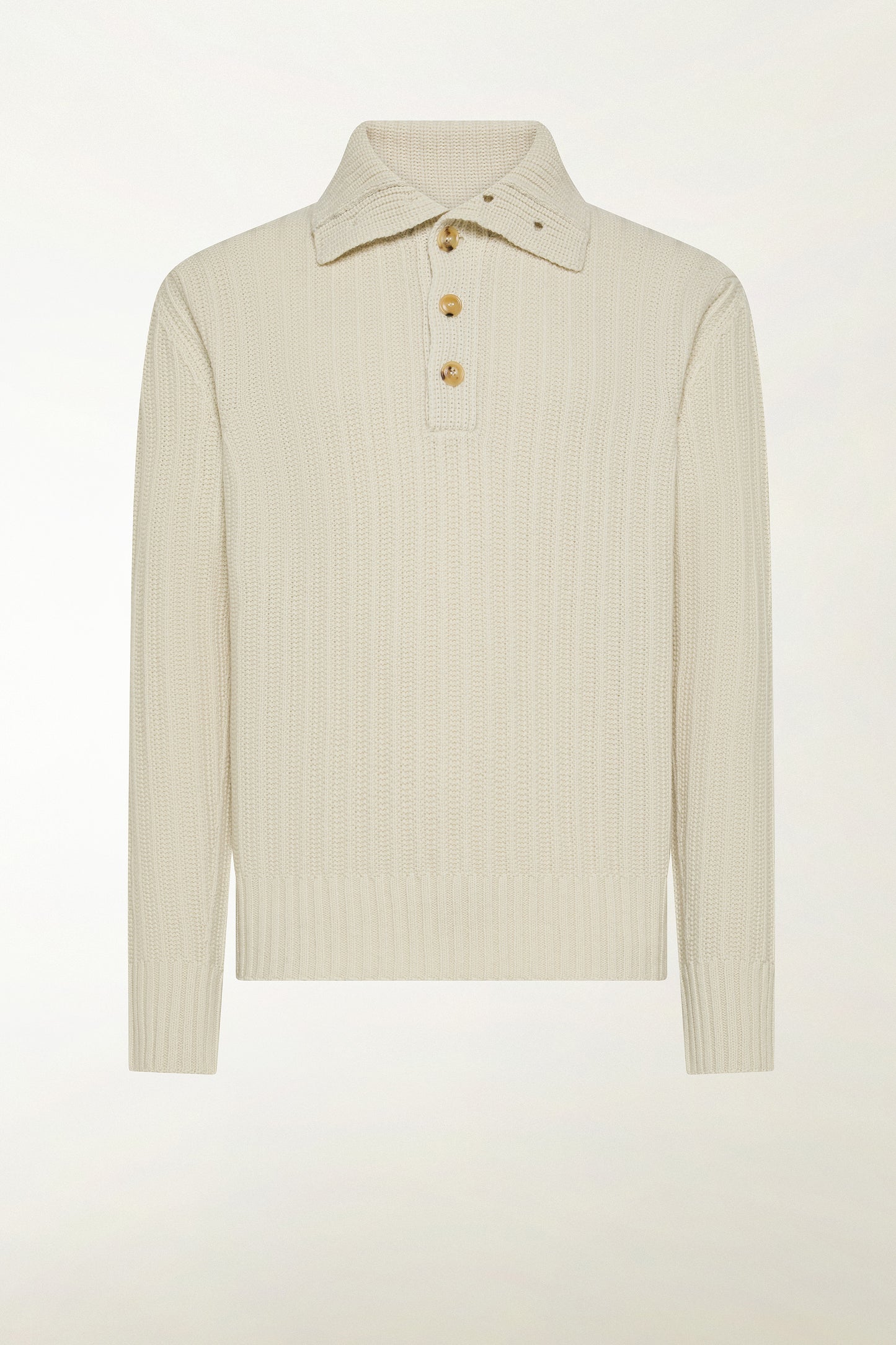 Natural turtleneck with buttons