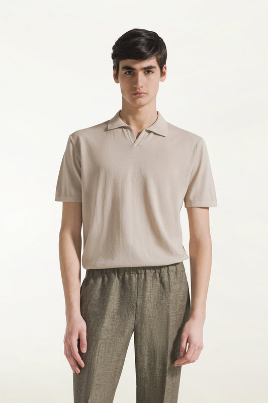 Polo maniche corte beige
