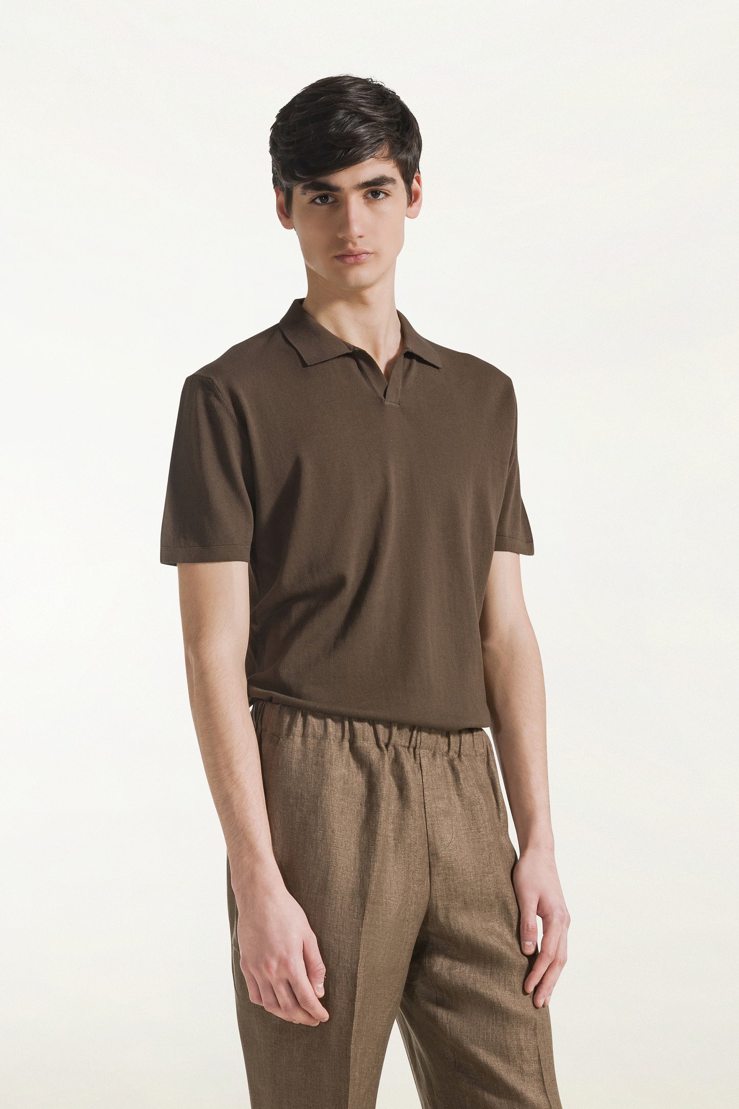 Polo maniche corte marrone