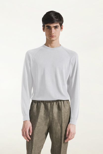 White long sleeve crew neck
