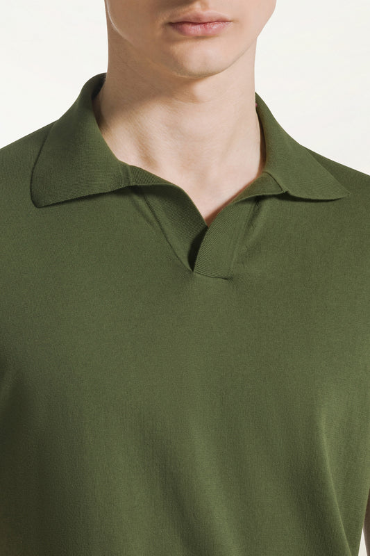 Green sailor polo shirt - Men's Cotton Knitwear | PIACENZA 1733