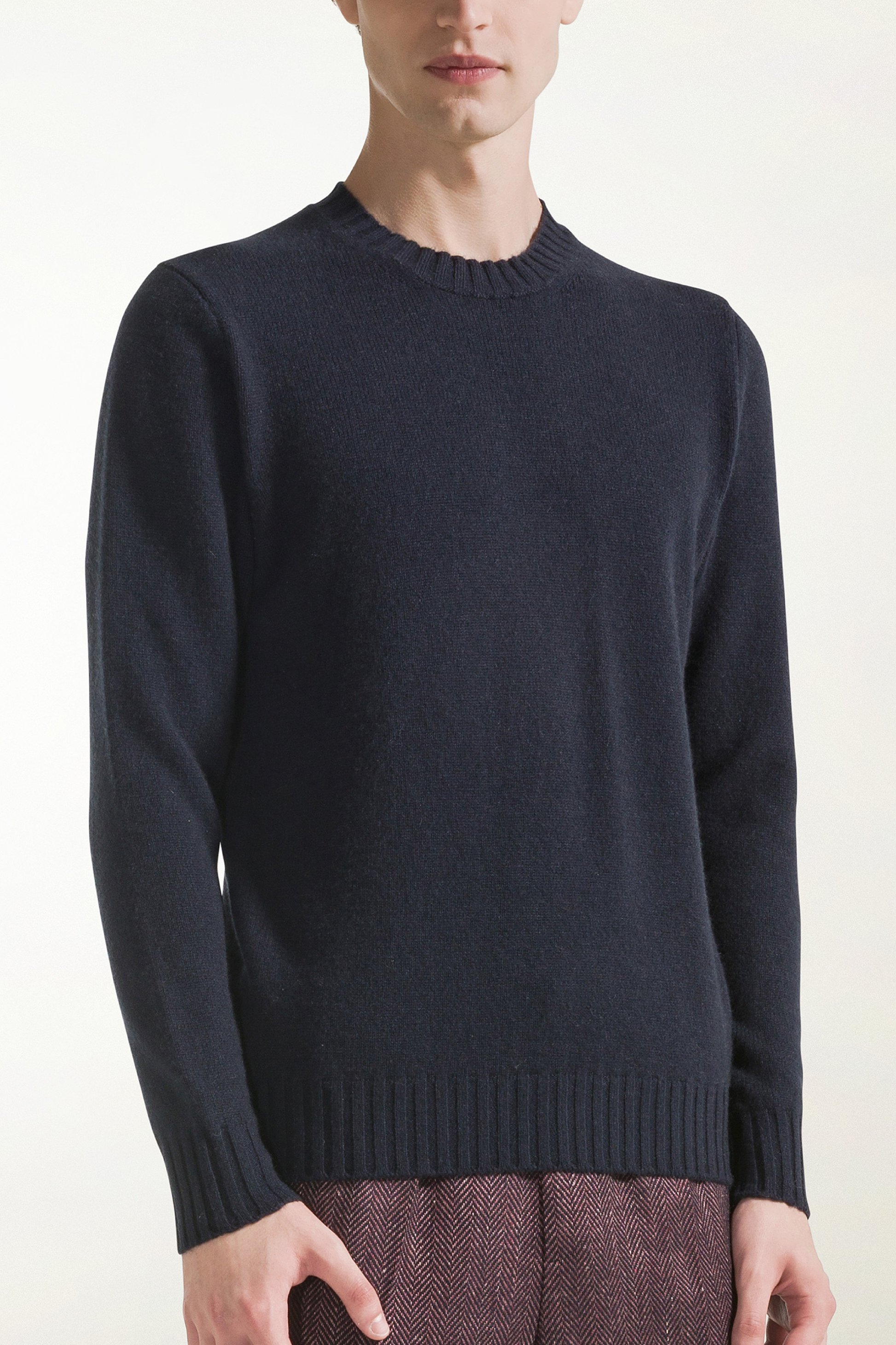 Blue cashmere and silk crewneck | PIACENZA 1733