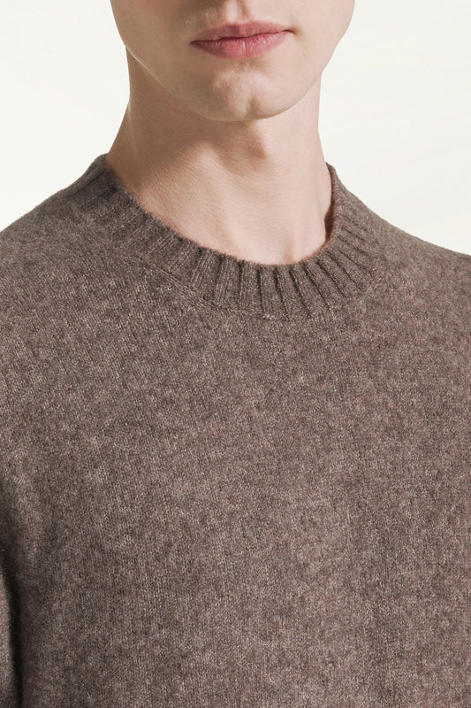Girocollo in cashmere e seta nocciola - Maglieria in Fibre Pregiate Miste Uomo | PIACENZA 1733