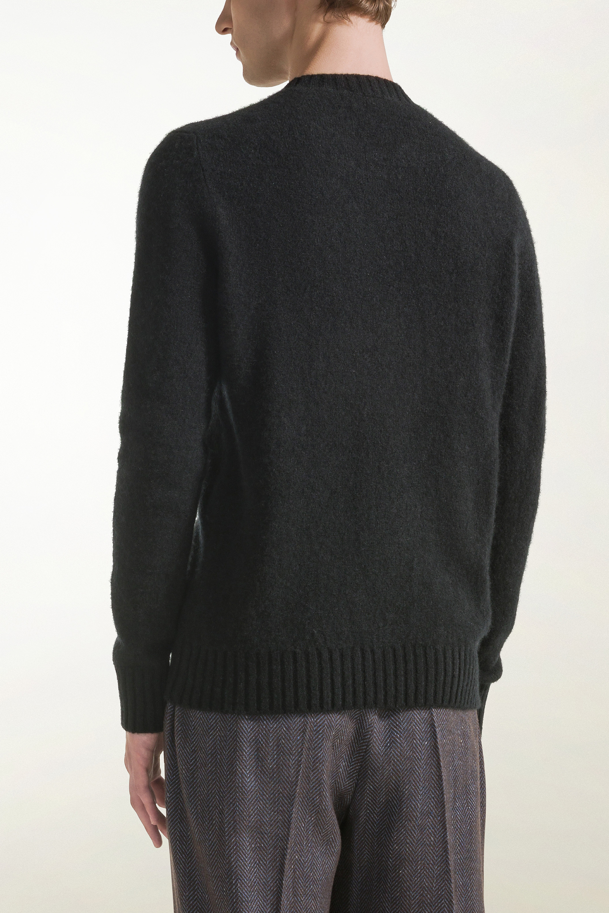 Black cashmere and silk crewneck | PIACENZA 1733