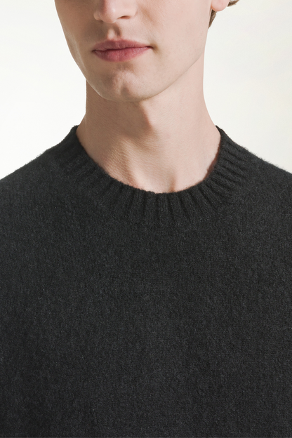 Black cashmere and silk crewneck | PIACENZA 1733
